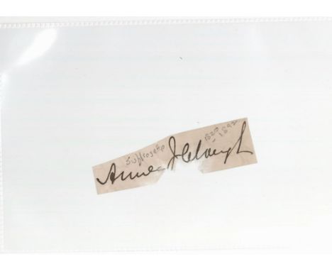 Suffragette Anne Clough signed 3x1 irregular album page cutting. Anne Jemima Clough (20 January 1820 - 27 February 1892) was 