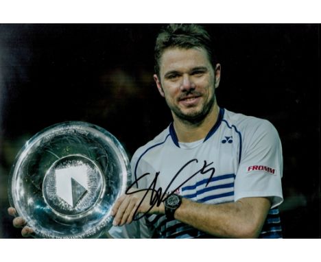 Stan Wawrinka Signed 12x8 Colour photo. Wawrinka is a Swiss professional tennis player. He reached a career-high Association 