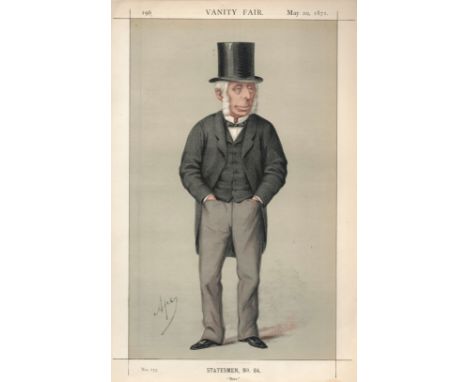 Vanity Fair print. Titled Statesmen no 84. Dated 20/5/1871. Bass. Approx size 14x12. Good condition Est. Good condition Est.