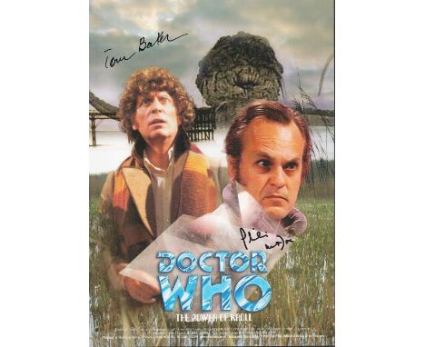 Doctor Who, Tom Baker and Philip Madoc signed 12x8 colour promo photograph for The Power of Kroll, which is the fifth serial 