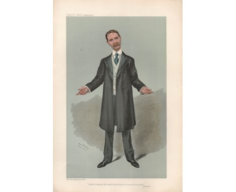 Vanity Fair Print titled Bonar Law "In 1869" Prime Minister dated 02. 03. 1905. Size Approx 16x11. Good condition Est.