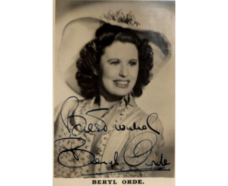 Beryl Orde signed 5x4 vintage black and white photo. Beryl Orde was born on November 9, 1912, in Liverpool, Merseyside, Engla