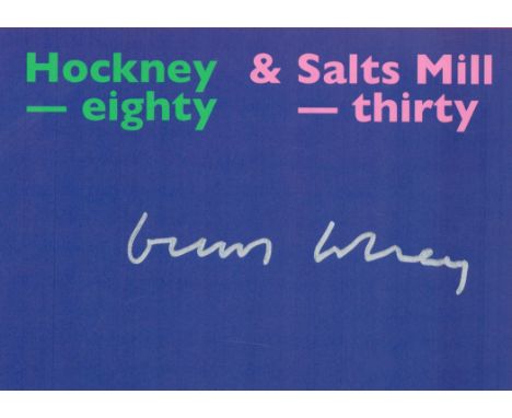 David Hockney, a signed (in silver ink) promotional card for the dual celebration of Hockney's 80th birthday and the 30th ann
