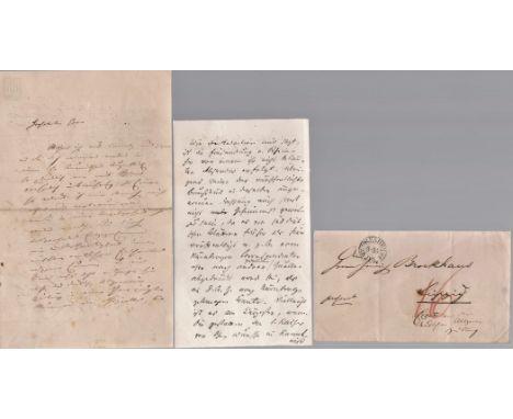 Politician, Friedrich Ferdinand von Beust vintage collection includes 2 ALS plus an original mailing envelope with wax seal. 