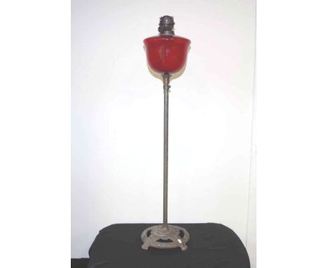 Lithgow ruby glass and metal floor lamp 94cm height approx