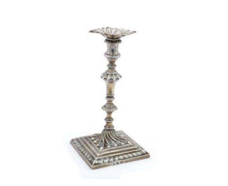 Early George III silver taper candlestick Marked London Daniel Smith &amp; Robert Sharp 1761. Approx length 17cm, monogrammed