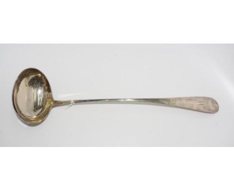 George III Scottish sterling silver ladle hallmarked Edinburgh 1797, makers mark rubbed, engraved initial to handle, approxim
