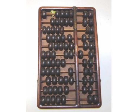 Chinese wooden abacus (width 29cm approx).