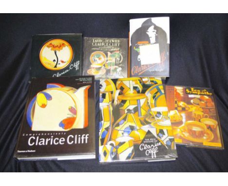 Quantity of books on Clarice Cliff no 2 to includei) Clarice Cliffii) The rich designs of Clarice Cliff (Still sealed)iii) Ta
