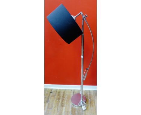 A contemporary chrome standard lamp 130cm high 