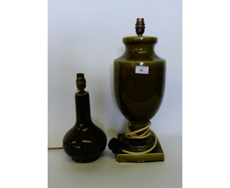 Two Casa Pupa green glazed ceramic lamp bases (2)