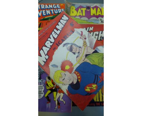A collection of vintage comics to include DC Comics, Strange Adventures, Bat Man No130, Tales of The Unexpected & a collectio