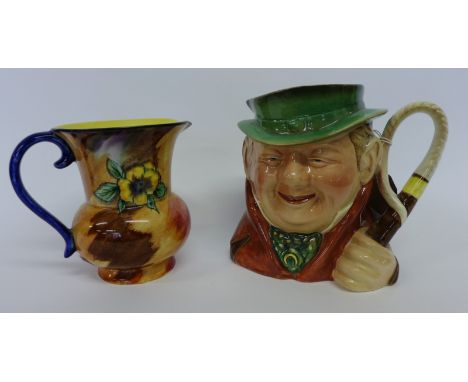 Beswick 'Tony Weller' character jug, together with a Viola pattern H & K Tunstall jug (2) 