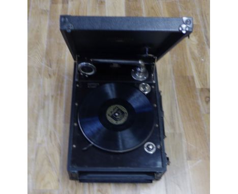 A mid 20th Century HMV record player 