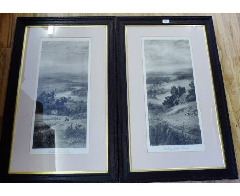 After R. Gallan Valley of the Severn, and In the Wye Valley Framed prints (2)  28 x 60cm