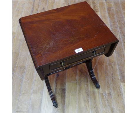 A reproduction mahogany sofa table.  46cm x 53cm.