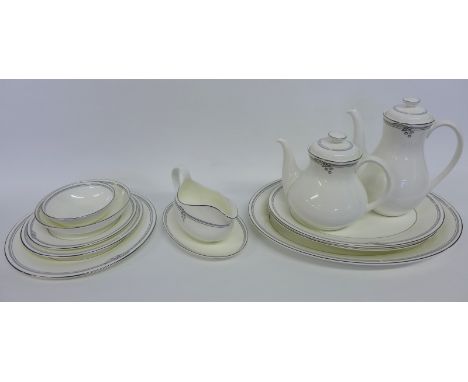 Royal Doulton 'Andante' pattern dinner service to include dinner plates, side plates, serving dishes, tureens, tea and coffee