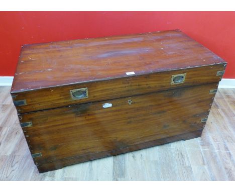 A Victorian brass bound campaign trunk