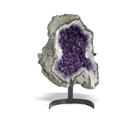 Minerals: An Amethyst freeform of particularly good colourUruguay on stand74cm high overall
