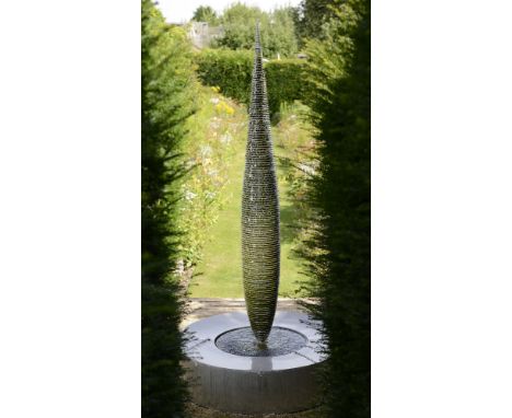 Garden Sculpture/Water Feature: ▲ Barry MasonStainless steel fountain (Thales)Limited edition of 10 in stainless steel surrou
