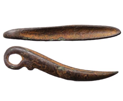Iron age woad grinder/ cosmetic grinder. Circa 1st century BCE. An end looped type cosmetic mortar, in a good state of preser
