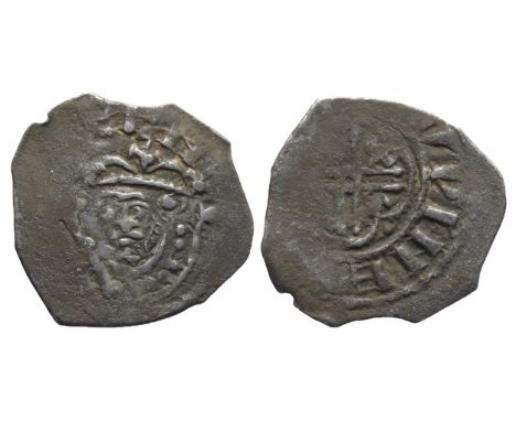 Stephen Awbridge type penny. 1154-1158 AD. Crowned facing bust with sceptre. R. Cross voided within beaded quatrefoil, fleur 