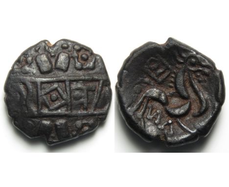 Corieltavi, LAT ISON gold stater. Circa 40-47 AD. Retrograde, LAT ISO [N] between two plain lines over vertical wreath, pelle