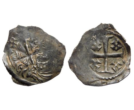 Henry II Tealby penny. Circa 1158-1180 AD. Crwoned facing bust holding sceptre, +[HENRI REX]. R. Cross, crosslets in angles. 