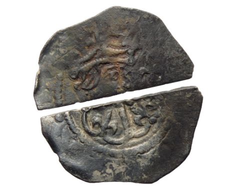 Stephen cut halfpenny. Watford type, circa 1136-1145 AD. Silver, 19mm, 0.69g. Criowned bust right holding sceptre. R. Cross m
