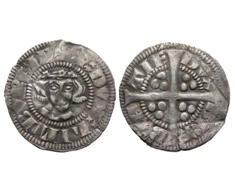 John I of Brabant sterling. 1261-1294 AD. Facing bust with chaplet of roses, +I: DVX: LIMBVRGIE. R. Cross, pellets in angles,