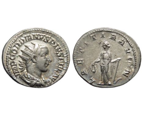 Gordian III Antoninianus. 241- 243 AD. IMP GORDIANVS PIVS FEL AVG; Radiate, draped and cuirassed bust right, seen from rear. 