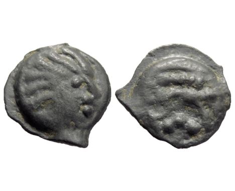 Celtic Gaul, Senones potin 'd'Indiene' au sanglier. 20mm, 4.51g. Stylised head right. R. Stylised boar right. Ref: LT.7445; D