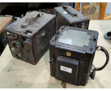 A Thornton Special Ruby reflex vintage camera &amp; 2 other vintage cameras 