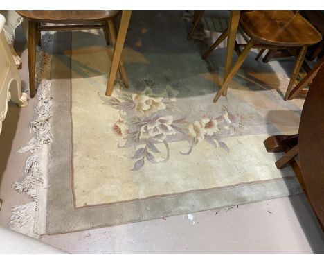 A large "Taiping" carpet with floral pattern on brown ground, 360 x 270 cm 