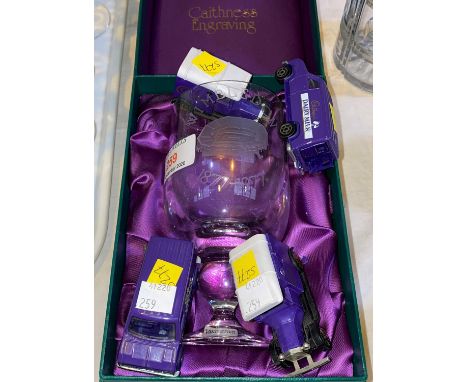 A Centenary Caithness boxed goblet, etched decorationcommemorating Wimbledon Centenary 1877 - 1977 and Ltd edition certificat