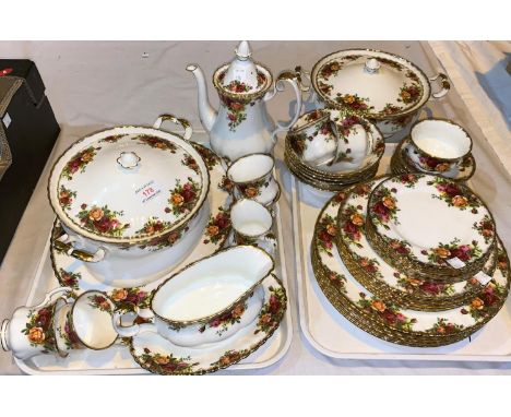 A Royal Albert 'Old Country Roses' part dinner/tea service, 43 pieces approx 