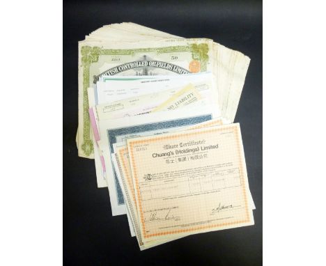 BRITISH CONTROLLED OILFIELDS LTD SHARE CERTIFICATES [30] AND A GOOD QUANTITY OF OTHER SHARE CERTIFICATES