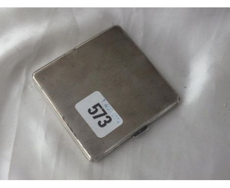 Rectangular engine turned cigarette case, 3” wide Lon 1931 by C &amp; C 105g.      