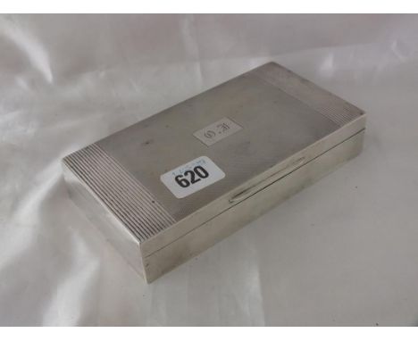 Engine turned cigarette box, 6.75” wide Lon by M &amp; W  