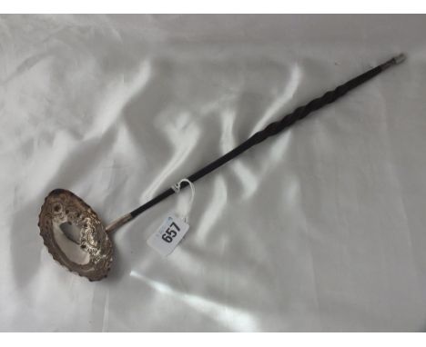 Georgian style toddy ladle with embossed bowl, Sheff 1892 by HA        