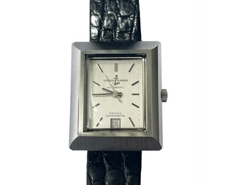 ULYSSE NARDIN-Herrenarmbanduhr (um 1970)36.000 Chronometer; Automantik; Stahlgehäuse; perfekter Zustand (Vitrinenobjekt); sil