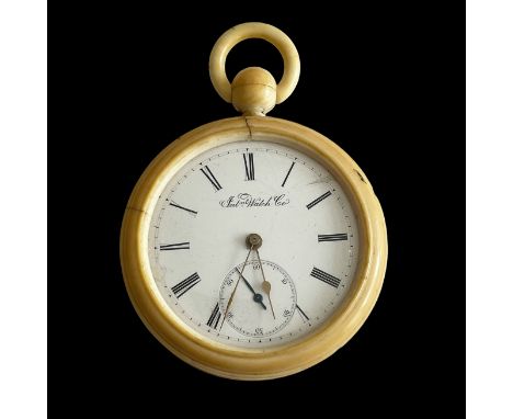 Taschenuhr Lepine (USA, Anfg. 20. Jh.)Metallgehäuse signiert: Int nl Watch Co New York; Emailleziffernblatt mit kleiner Sekun