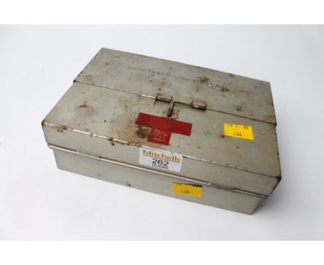 Vintage metal Trademark TABLOID First Aid Kit with vintage contents (still wrapped)
