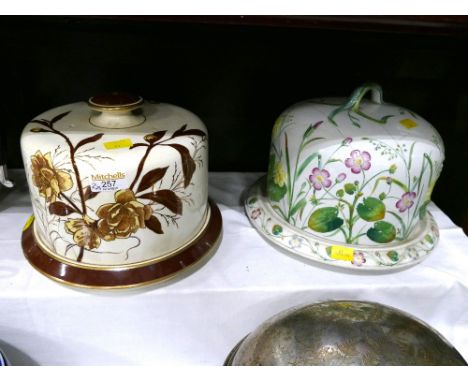Two ceramic lidded cheese domes