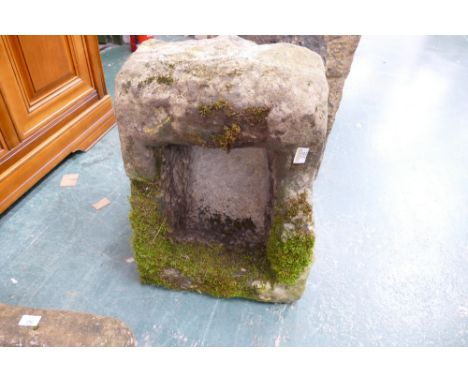 Rectangular stone planter, width 50 cm, length 38 cm, depth 30 cm