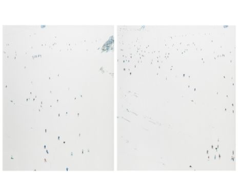 WALTER NIEDERMAYR (Bolzano, Italy, 1952)."Theodulgletscher".2005.Digital photograph, copy 3/6.Diptych.Signed, dated and justi