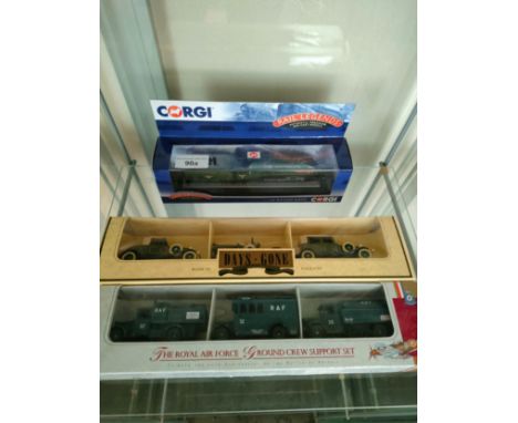Boxed corgi train model , together with 2 boxed days gone van sets . 