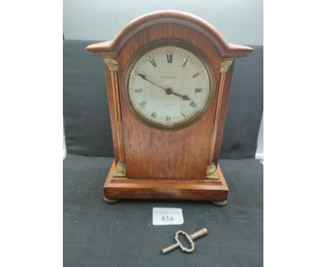 Preston ltd Bolton Edwardian mantle clock with key . 