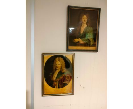 Antique portrait print of Robert Earl of Oxford together with Antique portrait print of Charles Earl of Hertford. 