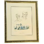 Damon Hill Portrait - Williams FW16 sketch drawing. Mounted Framed overall size 18.75x23.5 Inch.